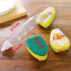 Soap Dispensing Dish Cleaning Brush Set with 1 Dish Washing Handle 9 Sponge Repl