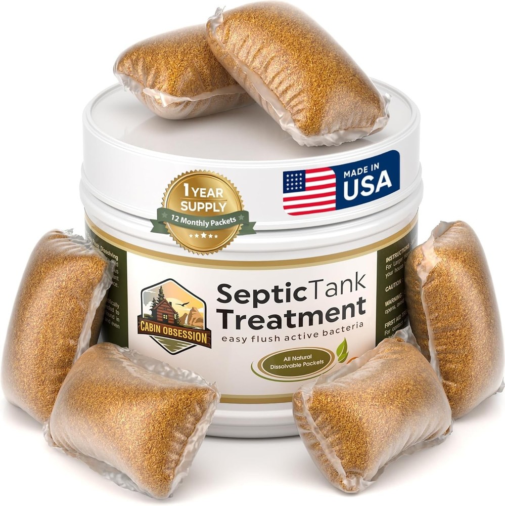 Septic Tank Treatment – 1 Year Supply of Dissolvable Easy Flush Live Bacteria