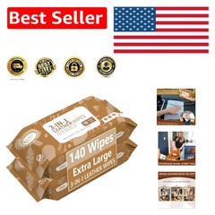 Extra Large 140 Count Leather Care Wipes – Lint-Free, Residue-Free Formula