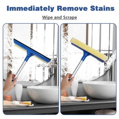 Professional Window Squeegee,2 in 1 Squeegee Window Cleaner with Long Stainle…