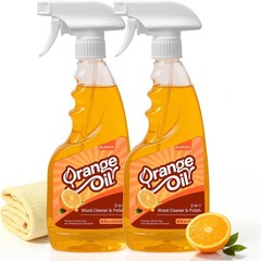 2-in-1 Furniture Polish Wood Cleaner – 2Pack Natural Orange Oil Spray | Protect