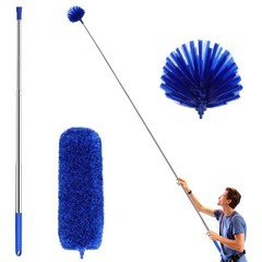 Cobweb Duster Extension Pole Washable Cleaning Kit Telescoping 82 Inch Blue