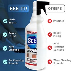 SEE-IT! Grout & Tile Deep Cleaner Brightener & Heavy-Duty Stain Remover Acid-…