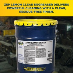 Zep Lemon Clear Degreaser – 5 Gallon (1 Unit) 423435 – Low Odor, Industrial