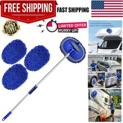 Car Wash Brush Kit – 62″” Long Handle Microfiber Cleaning Brush for Car RV Truck