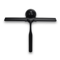Matte Black Shower Squeegee for Glass Doors with Adhesive Hooks, Squeegee for…