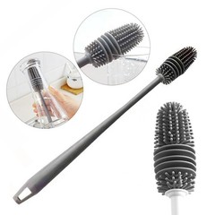 1Pc Bottle Scrubbing Washing Brush Silicone Long Handle Cup Cleaning Brush Tool