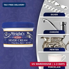 Wright’s by Weiman Silver Cleaner and Polish Cream – Gently Clean and Remove Tar