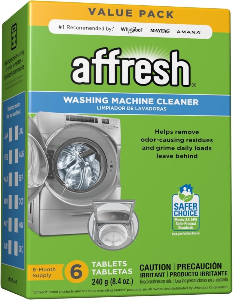 Affresh Washing Machine Cleaner, Helps Power Away Odor Causing Bacteria & Grime