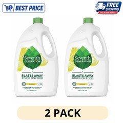 (2 Pack) Seventh Generation Dishwasher Detergent Gel Lemon Scent, 70 oz Each
