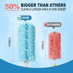 100Pcs Duster Refills with 4FT Extended Handle, 360° Heavy Duty Cleaning Kit
