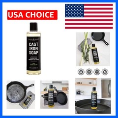 Traditional Cast Iron Cleaning Soap | 100% Natural & Gentle – 8 oz Liquid Care