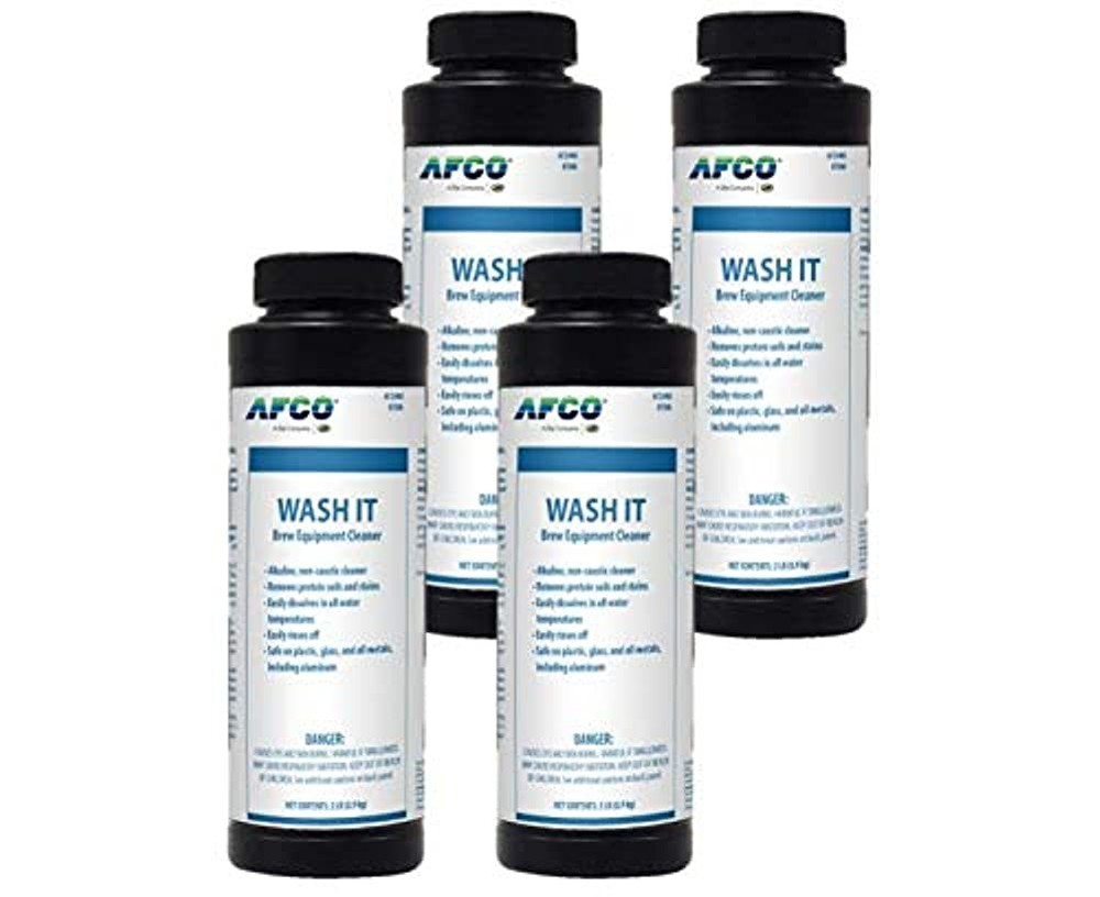 AFCO 2548 Wash It Powdered Alkaline Brew Equipment Cleaner 2 LB (Case of 4)