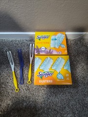Swiffer Dusters 1 box sealed Lavendar 18 ct, 1 box opened regular 26 + 3 Handles