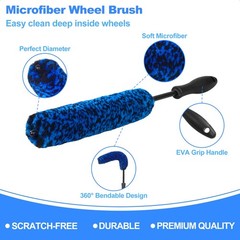 Car Detailing Cleaning Wheel Rim Tire Brush Bendable Durable Supplies Set 12PC