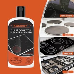 Glass Stove Top Cleaner Kit 12 oz Non Scratch Removes Tough Stains Scraper