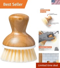 Bubble Up Bamboo Dish Brush – Ergonomic & Non-Toxic Kitchen Scrubber, White