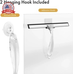 AmazerBath Shower Squeegee for Glass Doors, All-Purpose Squeegee with Suction Ho
