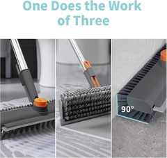 Durable Household Cleaning Brush with Angled Bristles & Adjustable Long Handle