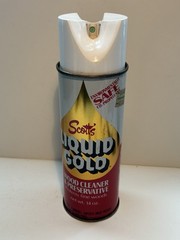 Vintage Scotts Liquid Gold And Glass Cleaner 14oz Rare Can Advertising Retro