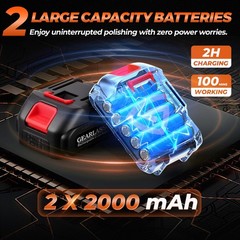 Car Buffer Polisher, 8 Variable Speed Car Polisher 2800-6000RPM Cordless Car …