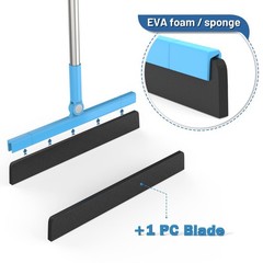Floor Squeegee Adjustable 59” Long Handle Professional Floor Squeegee with H…