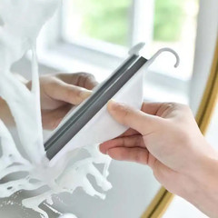 Mini Plastic Glass Mirror Scraper Holder Window Shower Cleaning Wiper Tool Bathr