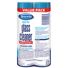 Sprayway Glass Cleaner Foaming Aerosol Spray 19oz 2 Pack Streak Free Shine