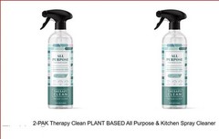 Plant Based Kitchen Spray Sea Salt Eucalyptus All Purpose Safe Cleaner 2-PACK