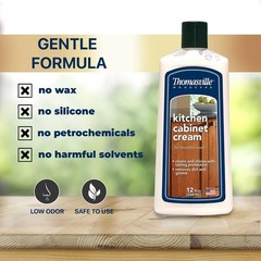 Wood Cabinet Cleaner & Polish – 12 Oz Natural Cream for Easy Shine Restoration