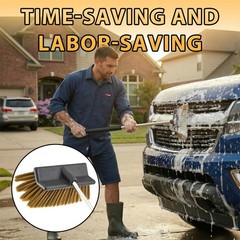 Soft Boar’s Hair Car Wash Brush 10 Synthetic Bristles Curved Scratch-Free