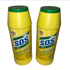 SOS Cleanser Powder w/ Power of Clorox Bleach Lemon Fresh Scent 2 LARGE BOTTLES