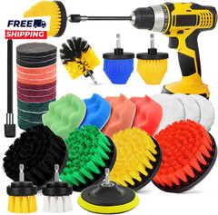 30Pcs Drill Brush Attachment Set Drill Scrubber Brush Kit Include Scrub Pads