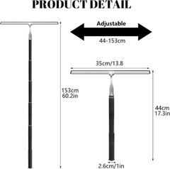 Shower Squeegee with Long Handle,Window Squeegee with Extension Pole Squeegee…