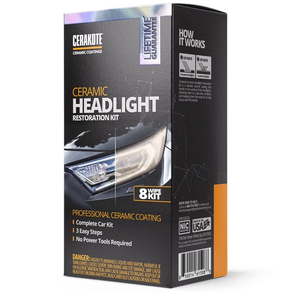 Quick and Easy 3-Step Headlight Restoration Kit, Ceramic Headlight Cleaner and