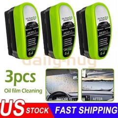 3PCS Automotive Oil Film Cleaning Brush, Clear Vision Glass Cleaner US