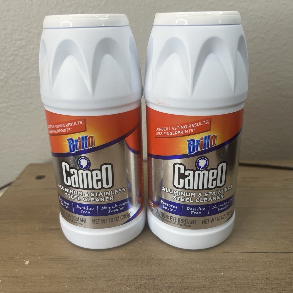 Brillo Cameo Non-Abrasive Aluminum Stainless Cleaner Less Fingerprints Lot of 2
