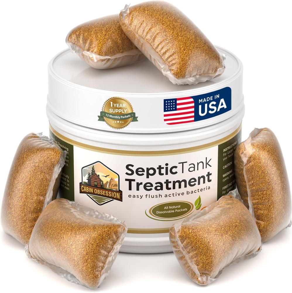Septic Tank Treatment – 1 Year Supply of Septic Safe Dissolvable Easy Flush L…