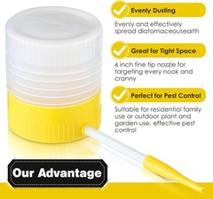 Ergonomic Diatomaceous Earth Duster for Evenly Distributed Pest Control Dusting