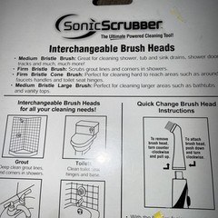 Sonic Scrubber Power Cleaner Interchangeable Brush Heads Bathroom Cleaning Tool