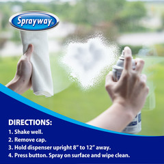 Sprayway Glass Cleaner Foaming Aerosol Spray 19oz 2 Pack Streak Free Shine