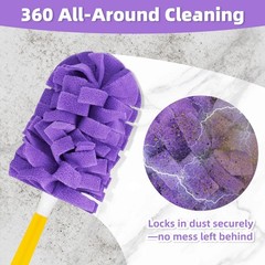 12 PCS Washable Fleece Duster Pads – Heavy Duty Reusable Cleaning Refills for Sw