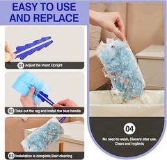 40 pcs Duster Refills Disposable Duster Refills Compatible for Swiffer (Blue)