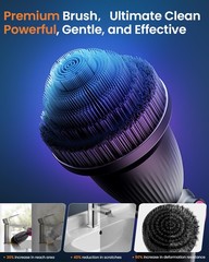 Electric Spin Scrubber Replacement Brush Heads for Cordless Spin Scrubber, 3p…
