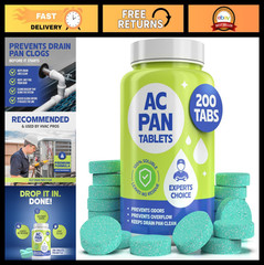 HVAC Drain Line Cleaner Tablets – Prevent Odors, Clean Drain Pan, 4-Week Supply