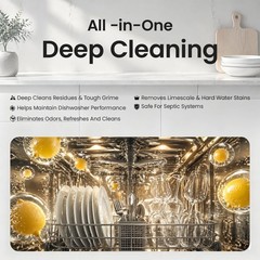 Dishwasher Cleaner Tablets 30pk Active Oxygen Degreaser Odor Remover Lemon Scent
