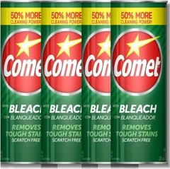 (4 pack)Comet Multipurpose Cleaning Powder with Bleach, 21 oz