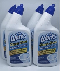 Lot of 4 The Works Classic Clean Toilet Bowl Cleaner 24 oz Each NEW Fresh Scent