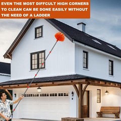 20 Feet High Reach Duster Kit with 2-14 ft Extension Pole Cobweb & Corner Brush