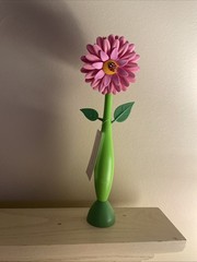 Ergonomic Kitchen Dish Brush with Handle and Stand, Pink & Green Scrub Brush